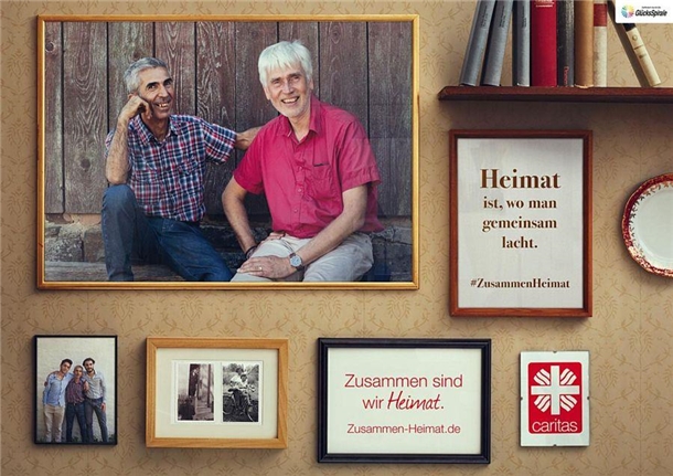 Kampagne Heimat 2017 Fotowand mit zwei älteren Herren
