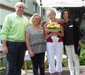 Foto v. l. Caritasdirektor Wolfgang Schn�rr, Christina Hansen, Heidi Schatull, Jutta Albrecht