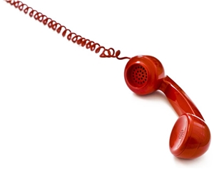 Telefonhörer Bild eines roten Telefonhörers