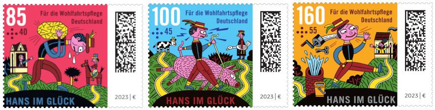 Briefmarke mit dem Motiv von Hans im Glück