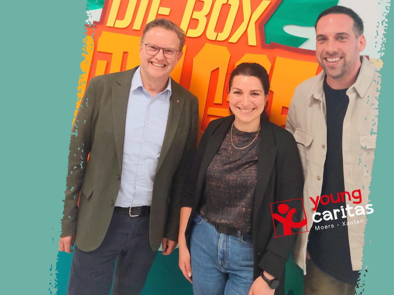 Das Podcast-Team der youngcaritas mit Marc Inderfurth