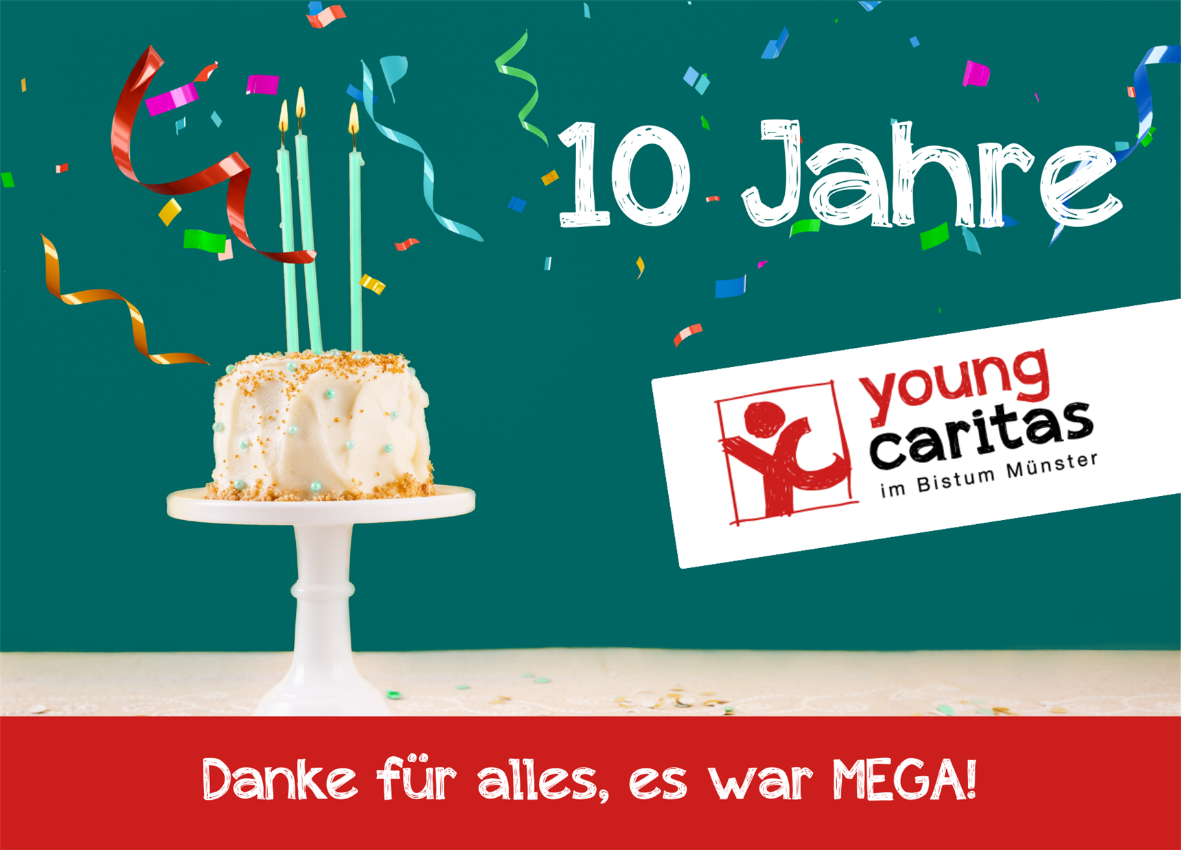 Postkarte DANKE 10-jähriges Jubiläum YC im Bistum Münster