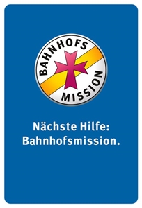 Das Bild zeigt das Logo der Bahnhofsmission.