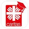 Die Grafik zeigt das Caritas-Logo mit einem Doktorhut an der linken oberen Spitze.