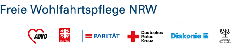 Banner der LAG Freie Wohlfahrtspflege NRW mit den Logos der Mitgliedsverbände