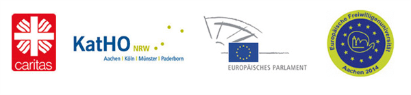 Banner mit Logos zur Europäischen Freiwilligenuniversität 2014