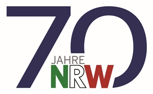 Logo zum Jubiläum zum 70-jährigen Bestehen des Bundeslandes Nordrhein-Westfalen