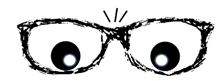Eine gezeichnete Brille mit Augen als Logo der Aktion 'Den Druchblick behalten' der youngcaritas