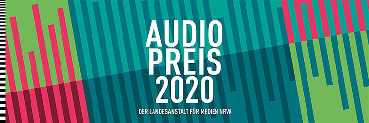 Banner des Audiopreises 2020 der Landesanstalt für Medien NRW