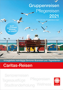 Das Cover des Katalogs der Caritas-Senioren-Reisen des Caritasverbandes Düren-Jülich aus dem Jahr 2021