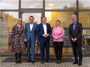 Gruppenfoto mit Dr. Christof Wllens (RCV Mönchengladbach), den CDU-Landtagsabgeordneten Vanessa Odermatt und Jochen Klenner sowie Frank Polixa (RCV Mönchengladbach)