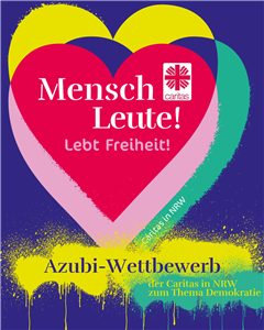 Bunte Kachel zu Azubi-Video-Wettbewerb 'Mensch Caritas! Lebe Freiheit!'