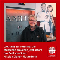Vorschaubild der Episode 021 des Podcasts 'CARItalks' mit einem Porträt von Nicole Güldner im Apollo Service-Kino in Altena