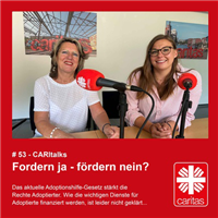 Vorschaubild der Episode 027 des Podcasts 'CARItalks' mit Roswitha Göcke und Gesa Leestmann bei der Podcast-Aufnahme