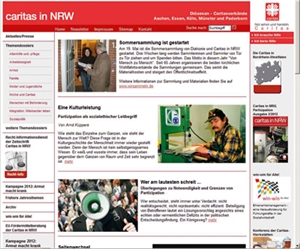 Screenshot der Website der Caritas in NRW
