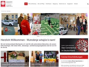Bildschirmfoto der Webseite des Caritasverbandes Oberlausitz e.V.