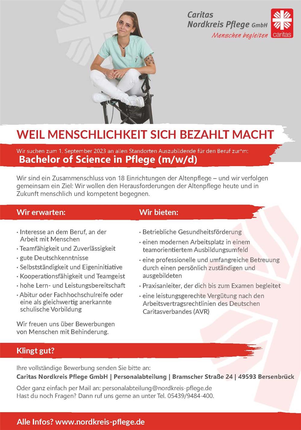 Bachelor of Science Pflege Azubi CNP Stelle