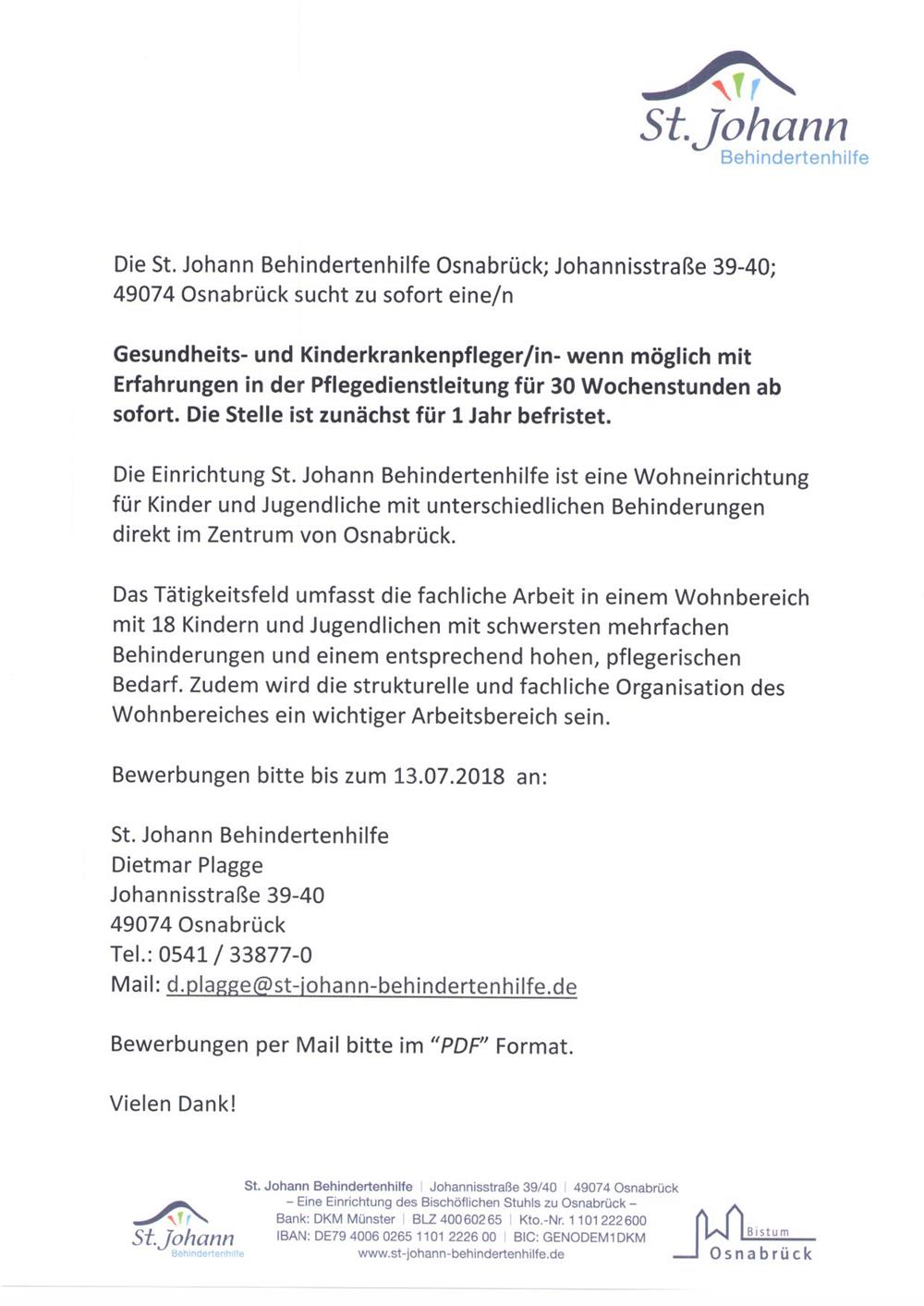 Gesundheits-/Kinderkrankenpfleger*in St. Johann