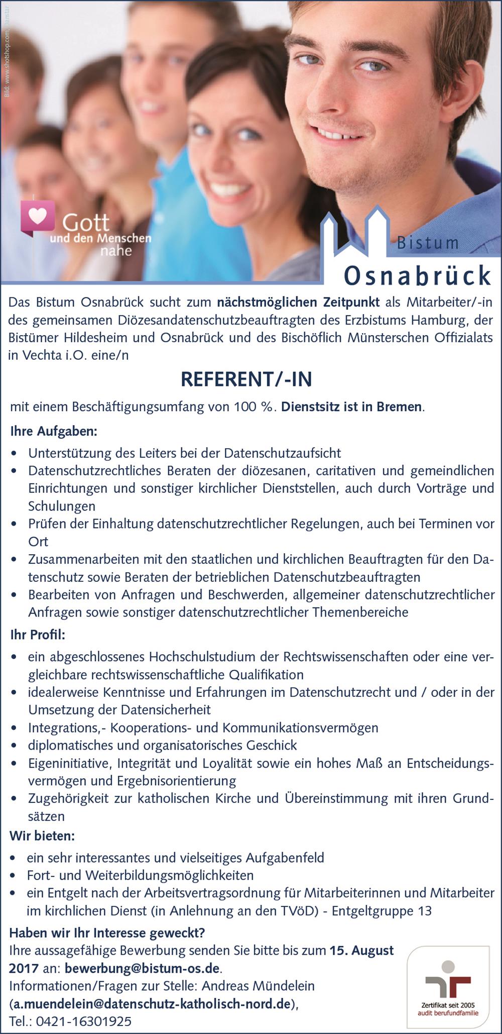 Referent/in Datenschutz