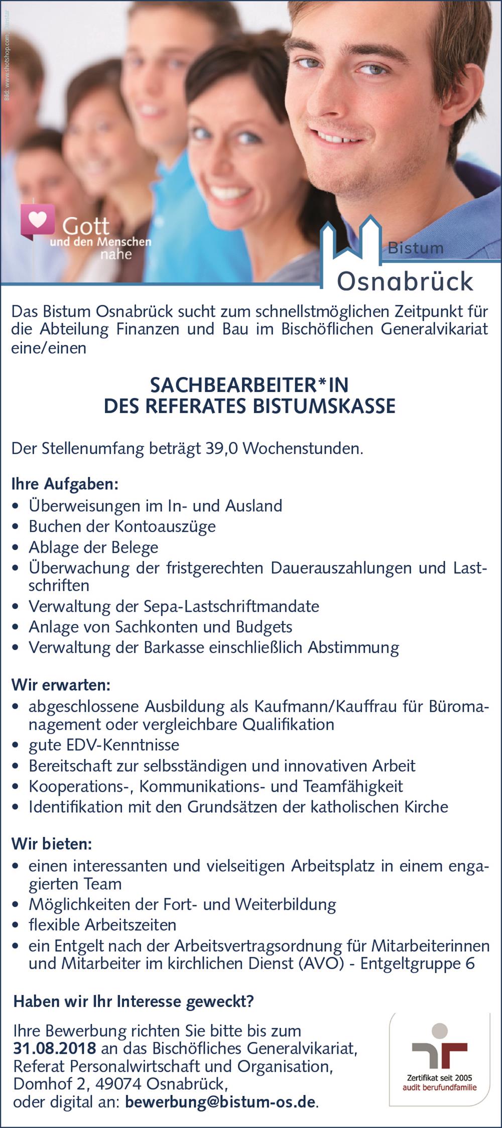 Sachbearbeiter*in Bistumskasse