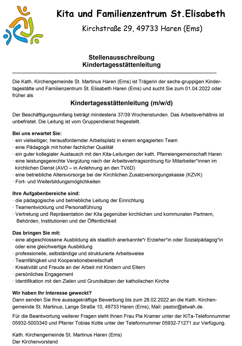 STelle Kita-Leitung Haren
