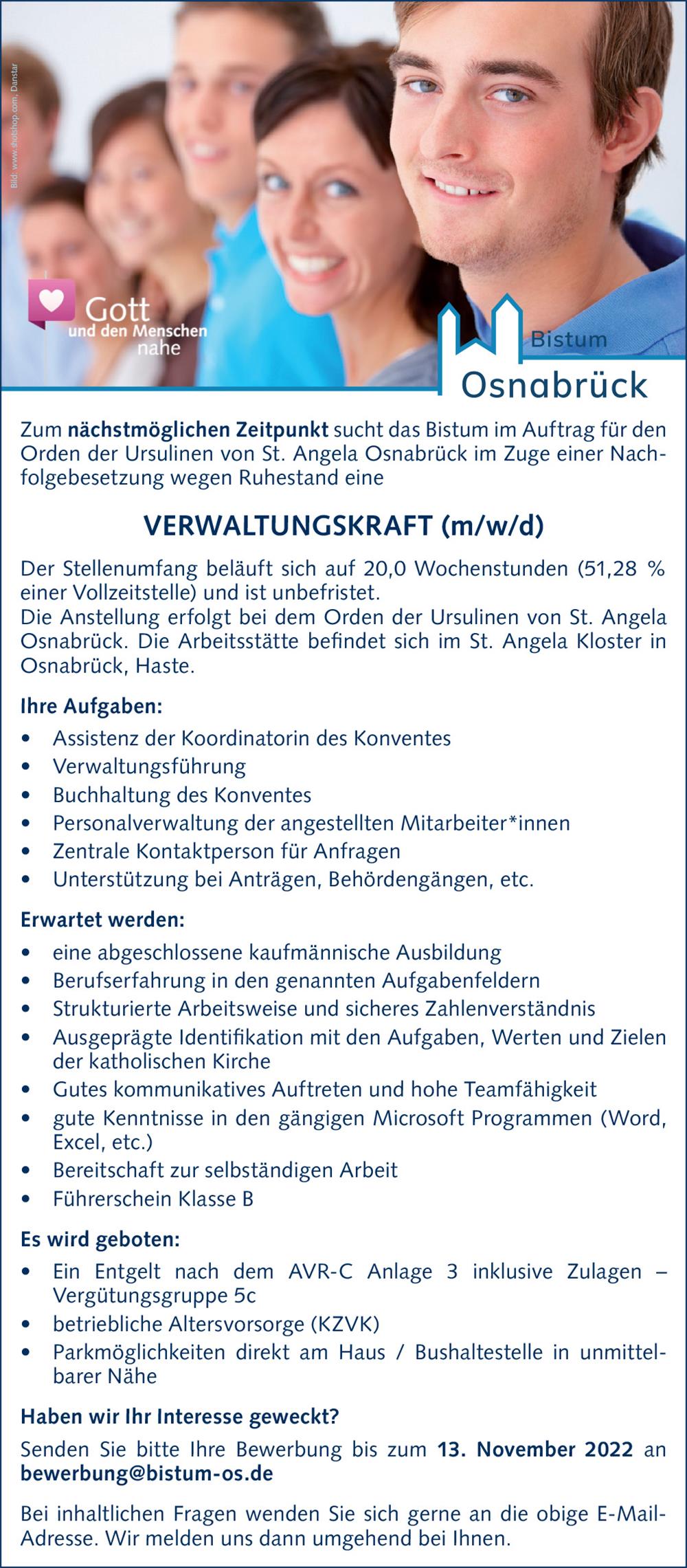 Stelle Verwaltung St. Angela Bistum