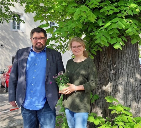Grüne Landtagskandidaten Benjamin Rauer und Janna Sasse