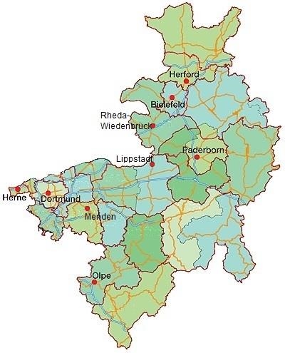 Karte Erzbistum Paderborn