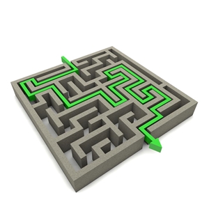 Symbolhafte Darstellung eines Labyrinths.
