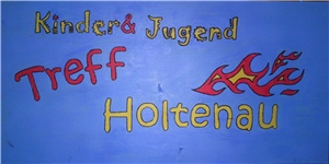 Schild und Logo des Jugendtreffs Holtenau
