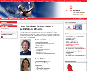 Screenshot Suchtambulanz Straubing