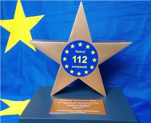 Euronotruf Stern Ein Foto des Preises bzw. Awards des Euronotrufs
