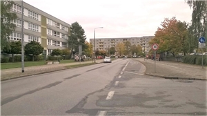 Blick zur Einmündung der Makarenkostraße in den Ernst-Thälmann-Ring