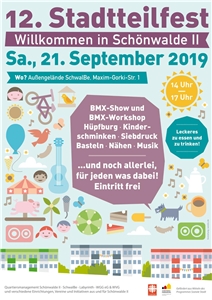 Flyer für das Stadtteilfest in Schönwalde II am 21.9.2019
