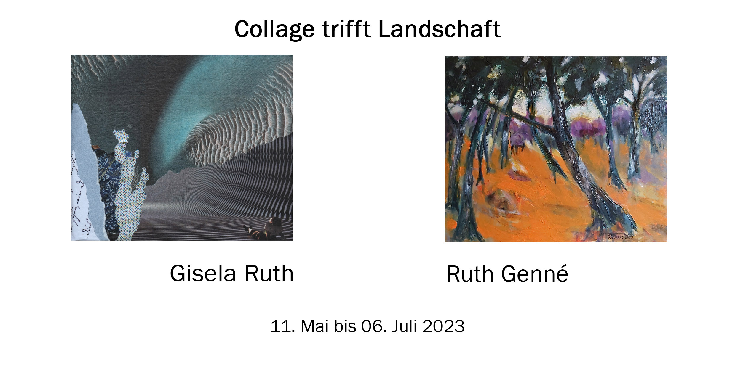 Einladungsflyer Titelseite "Collage trifft Landschaft"