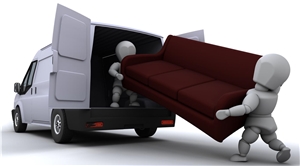 Ehrenamtliche Fahrer für den Warenkorb in Germersheim gesucht Männchen laden ein Sofa ein