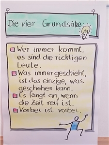 Das Foto zeigt ein Plakat mit Leitsätzen der Veranstaltung. Das Foto zeigt ein Plakat mit Leitsätzen der Veranstaltung.