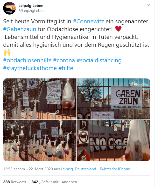 Corona_Gabenzaun Leipzig