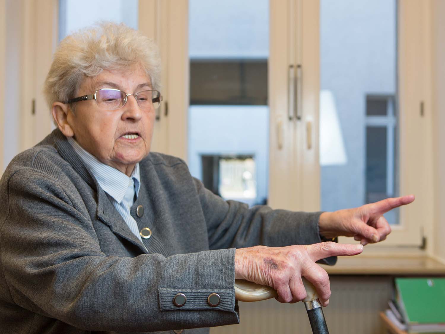 Klara Ullrich mit 86 Jahren in ihrem alten B�ro: Hier fanden die vertraulichen Gespr�che statt.