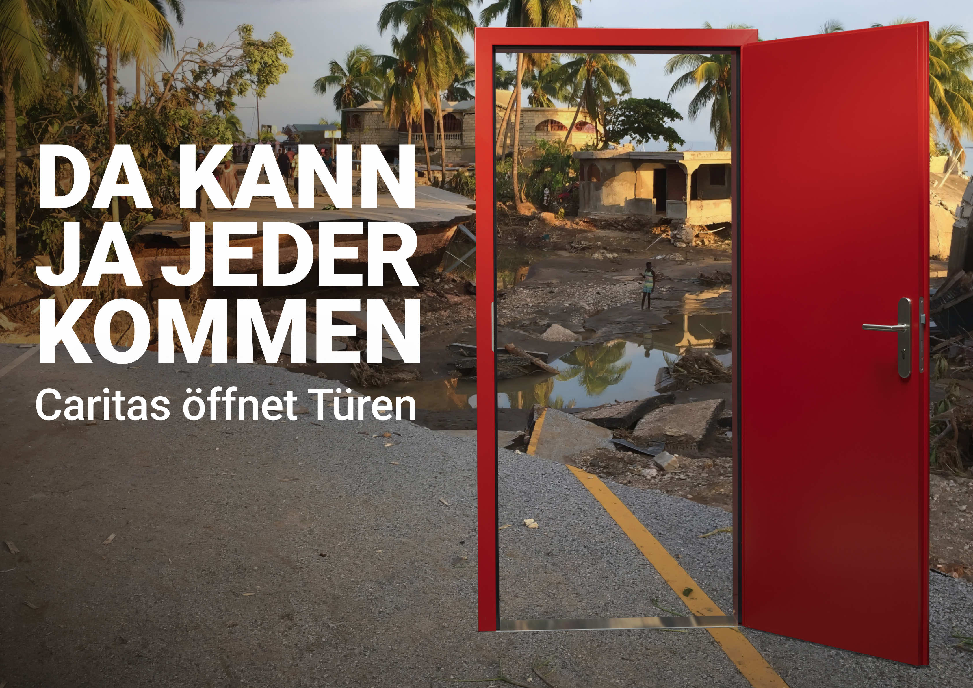 Verwüsteter Straßenzug auf Haiti