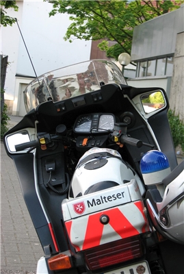 Ein Motorrad des Malteser Hilfsdienstes