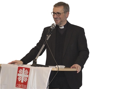 Erzbischof Dr. Stefan Heße spricht auf einer Gemeinsamen Konferenz der satzungsgemäßen Caritas-Gremien über den Erneuerungsprozess im Erzbistum Hamburg.