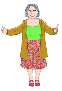 Illustration einer älteren Dame