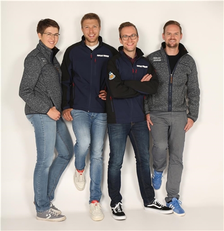 Das Team vom Fanprojekt Paderborn: Anna Manegold, Marvin Schuck, Benjamin Rühl und Hannes Wichmann. 