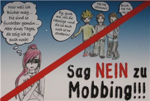 Postkartenmotiv: Sag Nein zu Mobbing!
