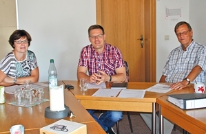 Mitarbeiter des Projektes BleibNet Brandenburg beim Interview