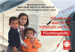 Banner_Flüchtlingshilfe_Spende Spendenaufruf für die Flüchtlingshilfe Düren-Jülich