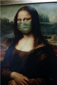 Mona Lisa mit Mundschutz