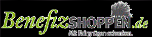 Benefiz shoppen Logo 'benefizshoppen.de Mit Fairgnügen schenken.'