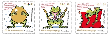 Froschkönig Markensatz 2018 Pressefoto der neuen Wohlfahrtsmarken 2018